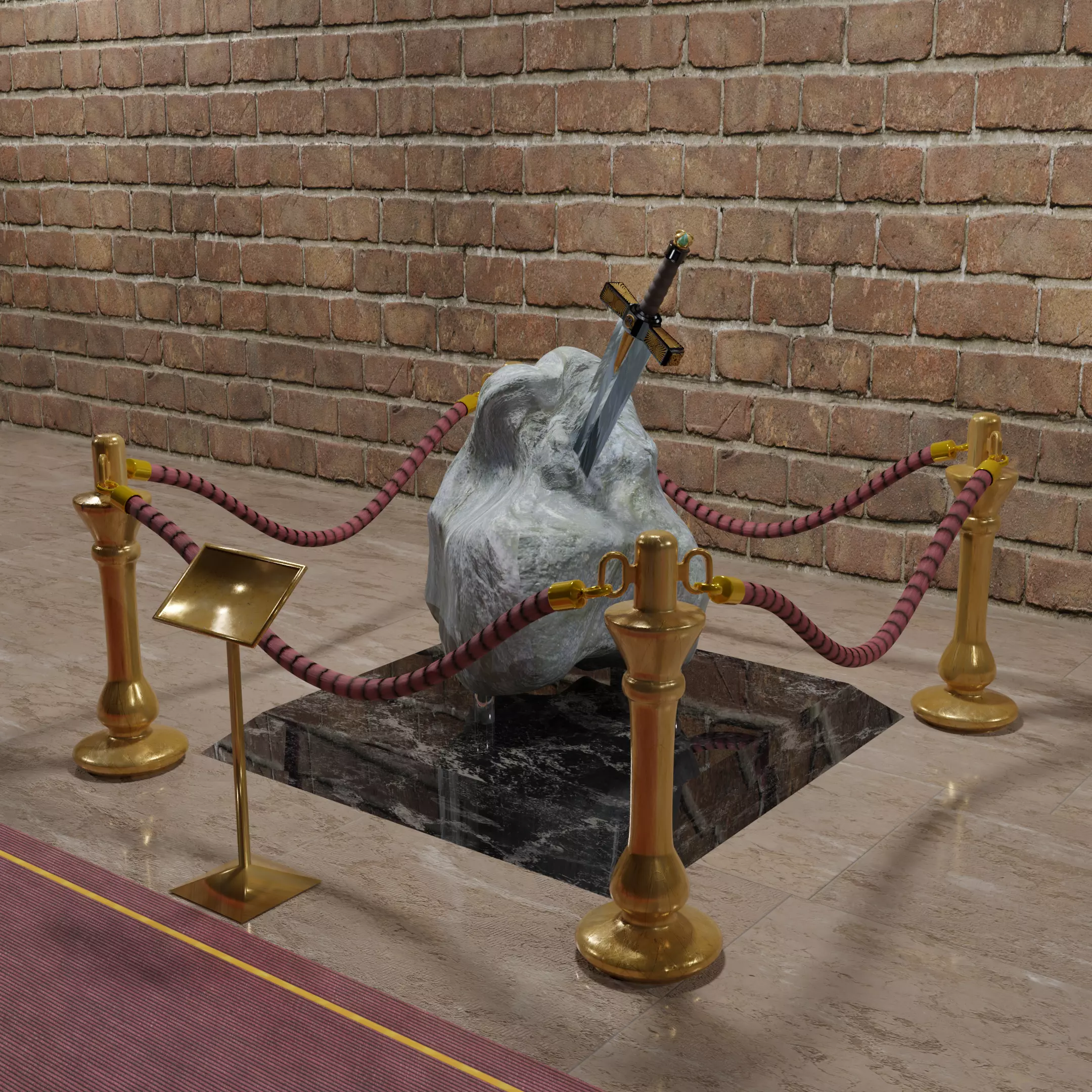 The sword in the museum 3D model_0