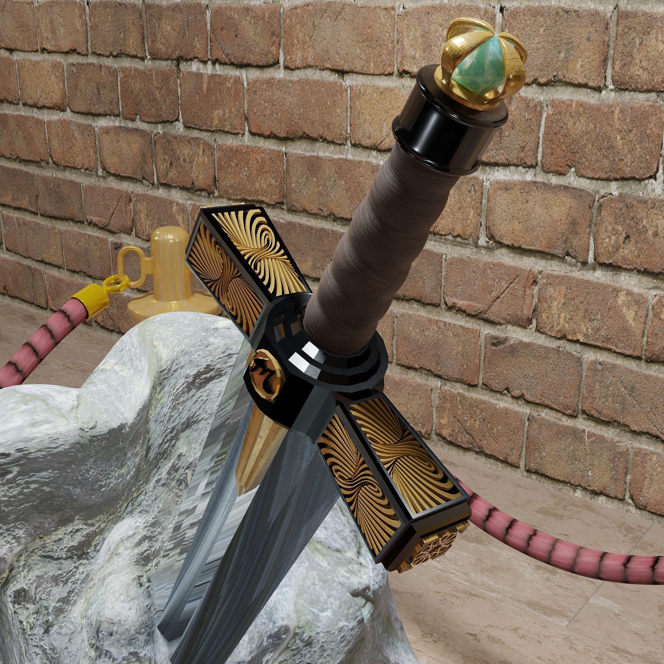 The sword in the museum 3D model_1