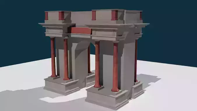VICTORY ARCH Arc de triomphe militaire Low-poly 3D model
