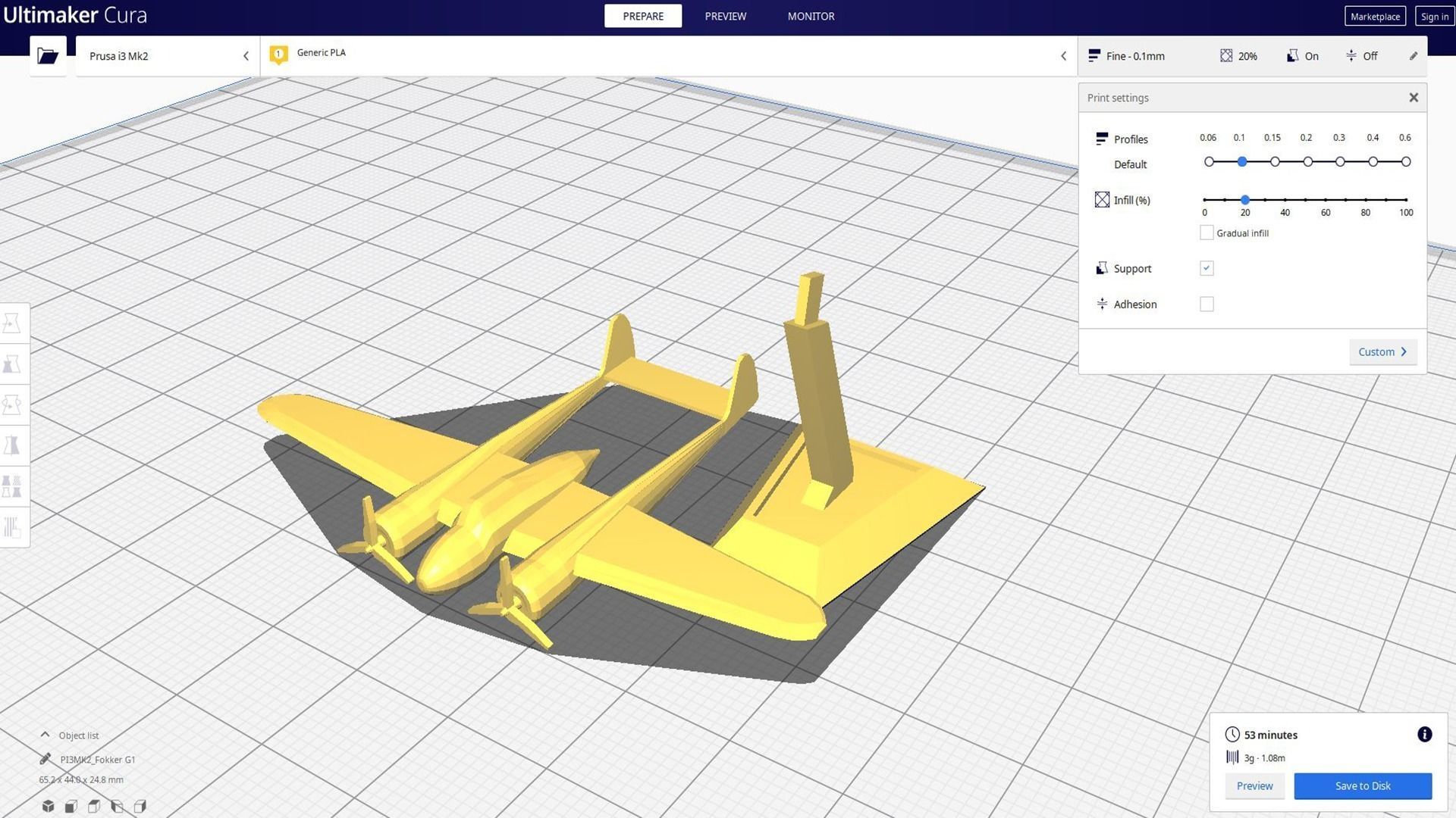 Fokker G-1 Plane  3D print model_6