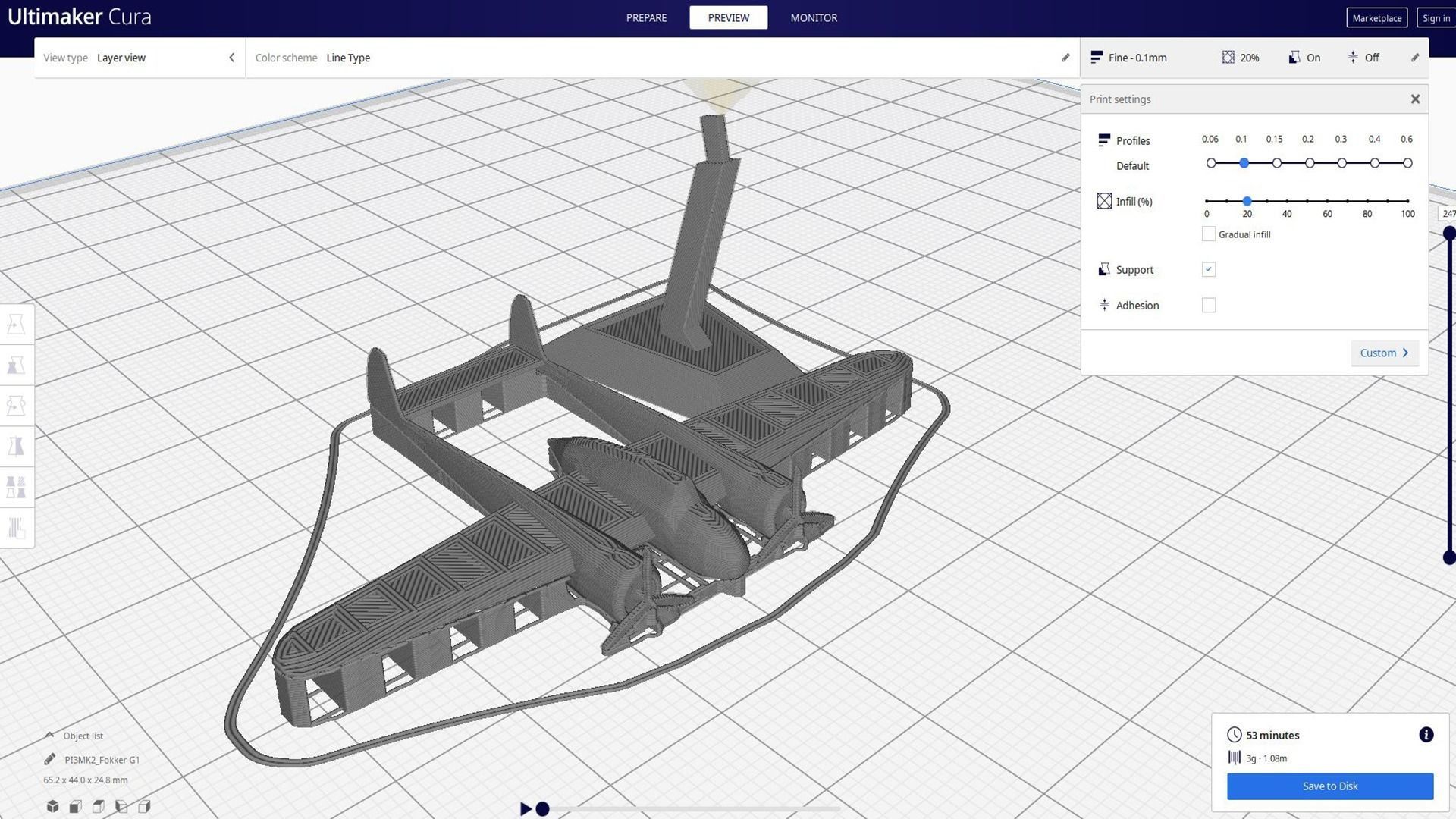 Fokker G-1 Plane  3D print model_7