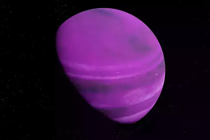 Purple alien Jupiter gas giant Low-poly 3D model