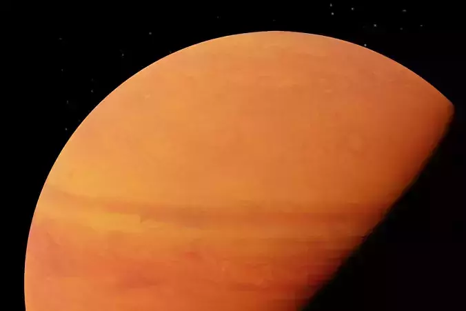Red alien Jupiter gas giant  Low-poly 3D model