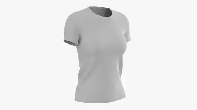 Womens t-shirt short sleeve 02 3D model