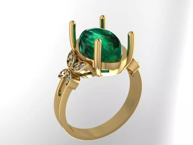 Emerald Ring 3D print model