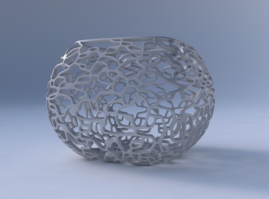 Bowl semi-quadratic with entangled lattice 3D print model_4