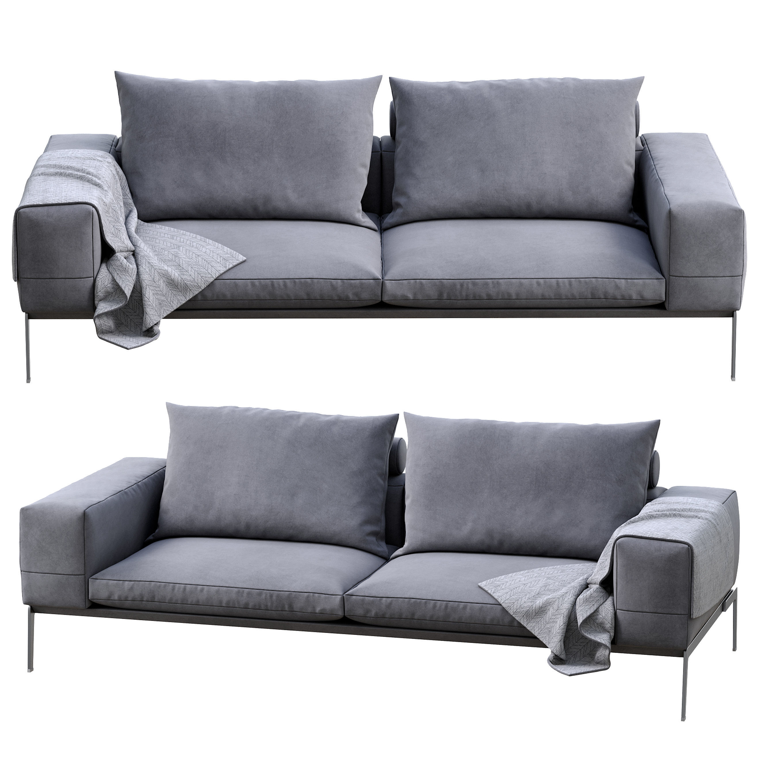 Lifesteel Sofa By Flexform 3D model_1