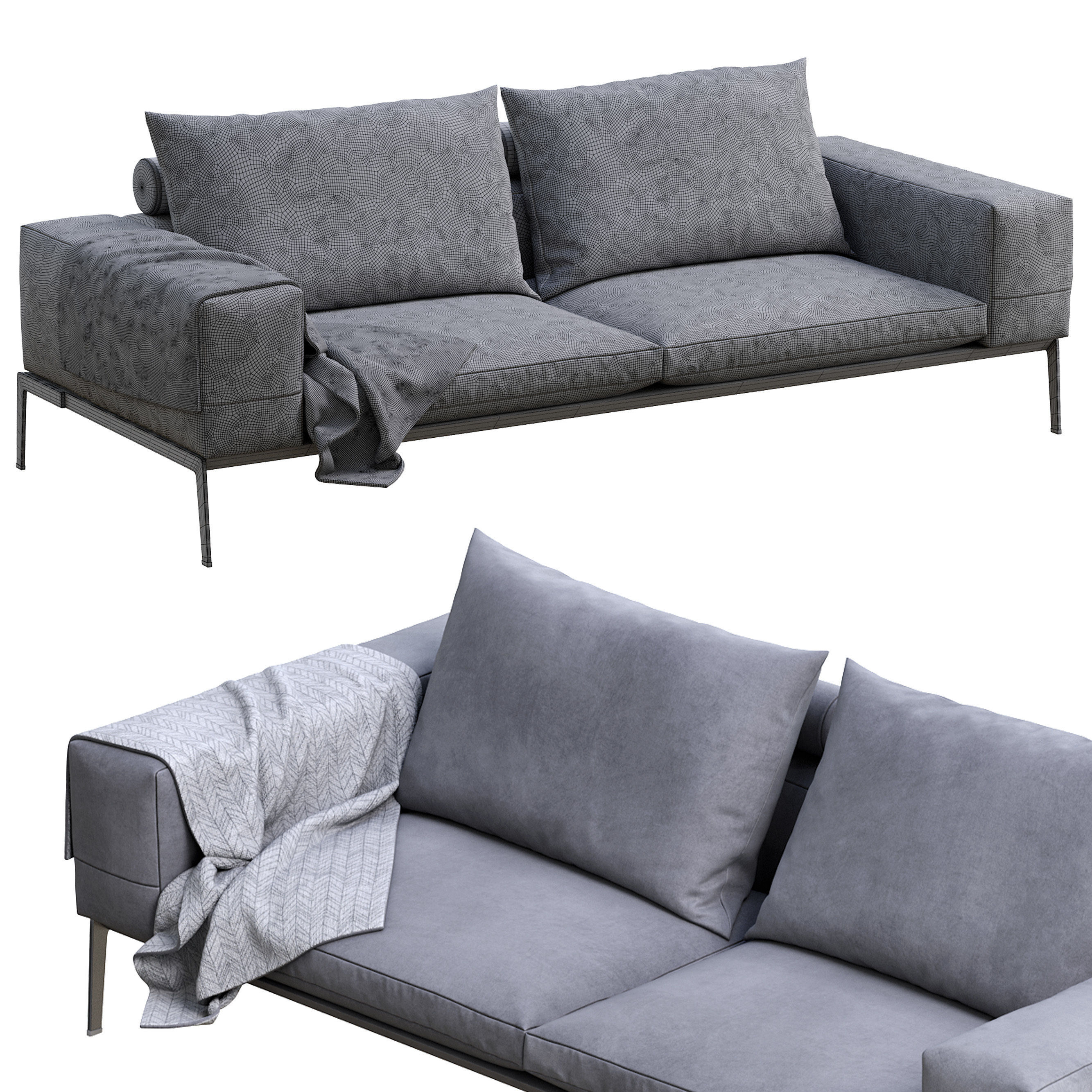 Lifesteel Sofa By Flexform 3D model_4