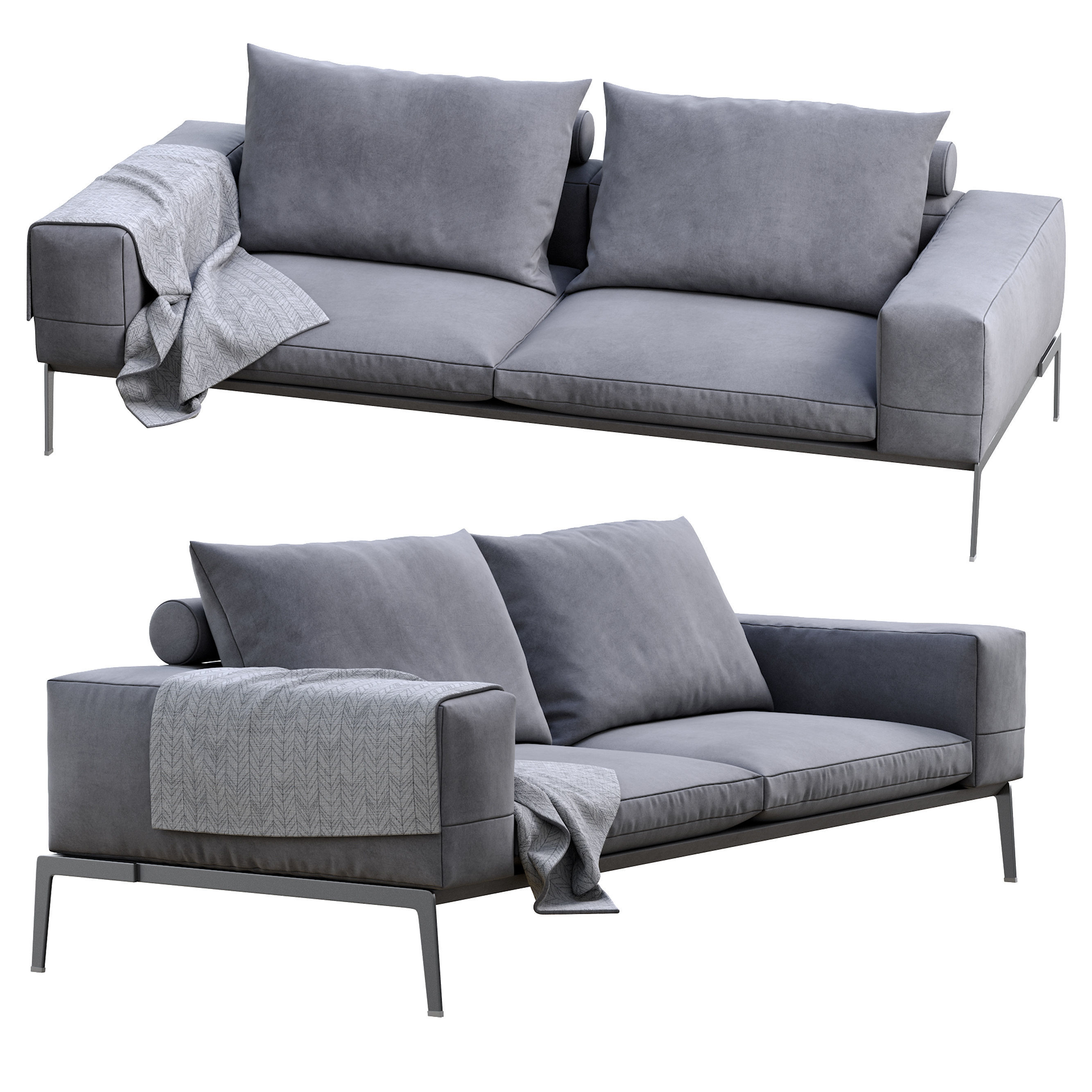 Lifesteel Sofa By Flexform 3D model_2
