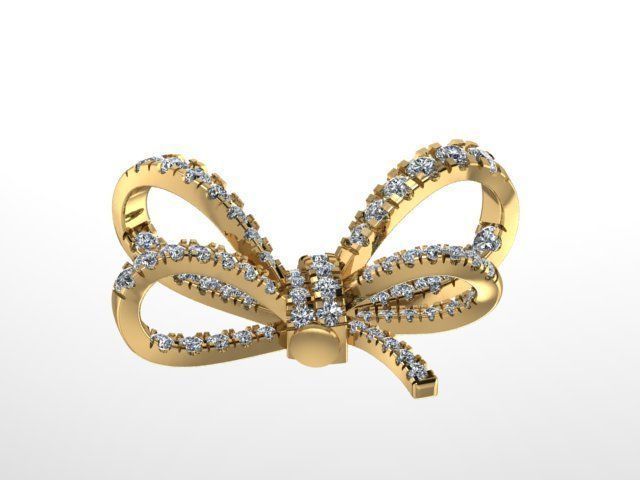 Bow tie Earring 3D print model_5