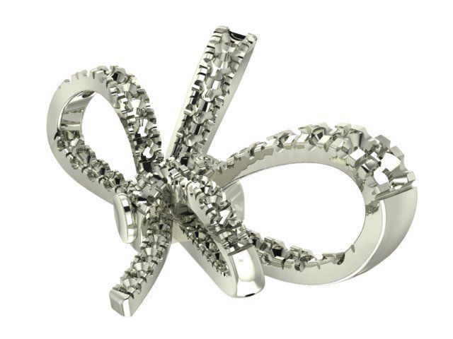 Bow tie Earring 3D print model_7