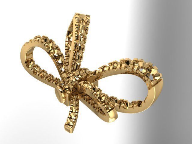 Bow tie Earring 3D print model_6