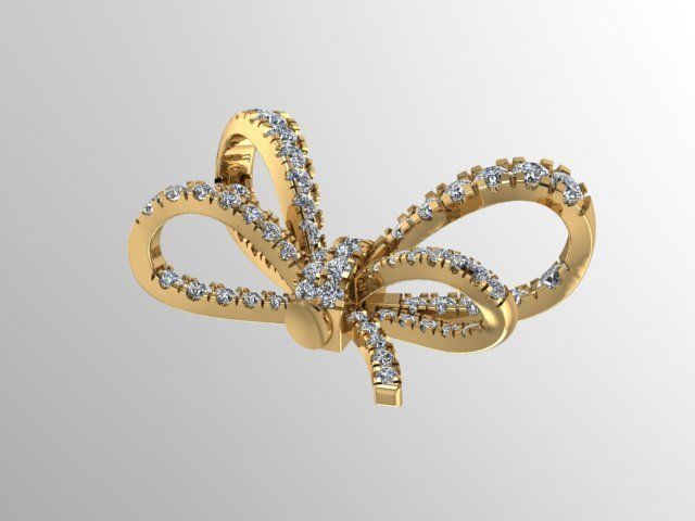 Bow tie Earring 3D print model_1