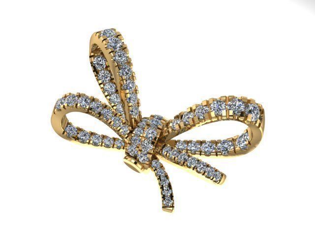 Bow tie Earring 3D print model_3