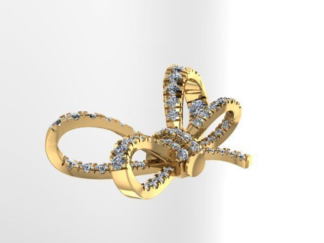 Bow tie Earring 3D print model_4