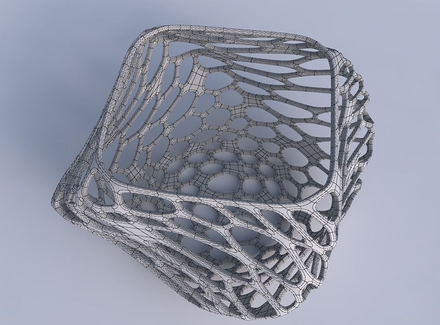 Bowl helix with twisted organic lattice 3D print model_6