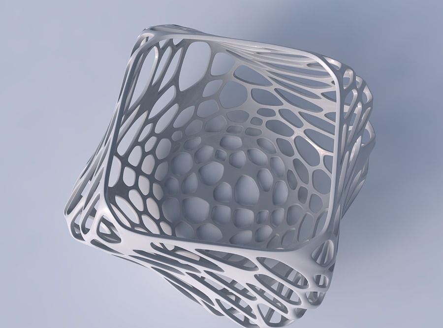 Bowl helix with twisted organic lattice 3D print model_2