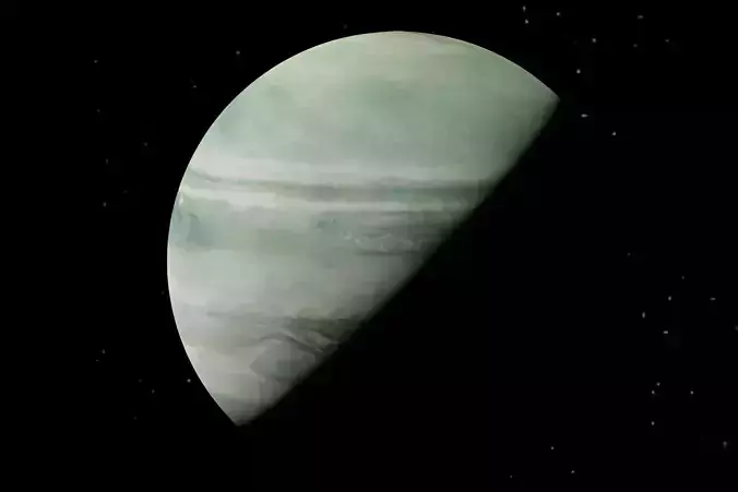Green alien Jupiter gas giant Low-poly 3D model