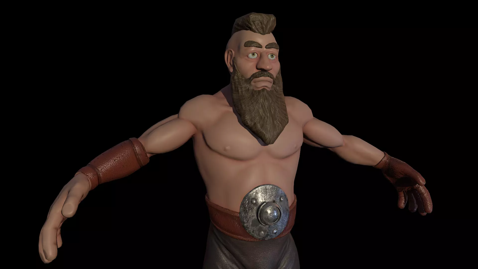 Dwarf Game Ready Low-poly 3D model Low-poly 3D model bearded man Low-poly 3D model_0