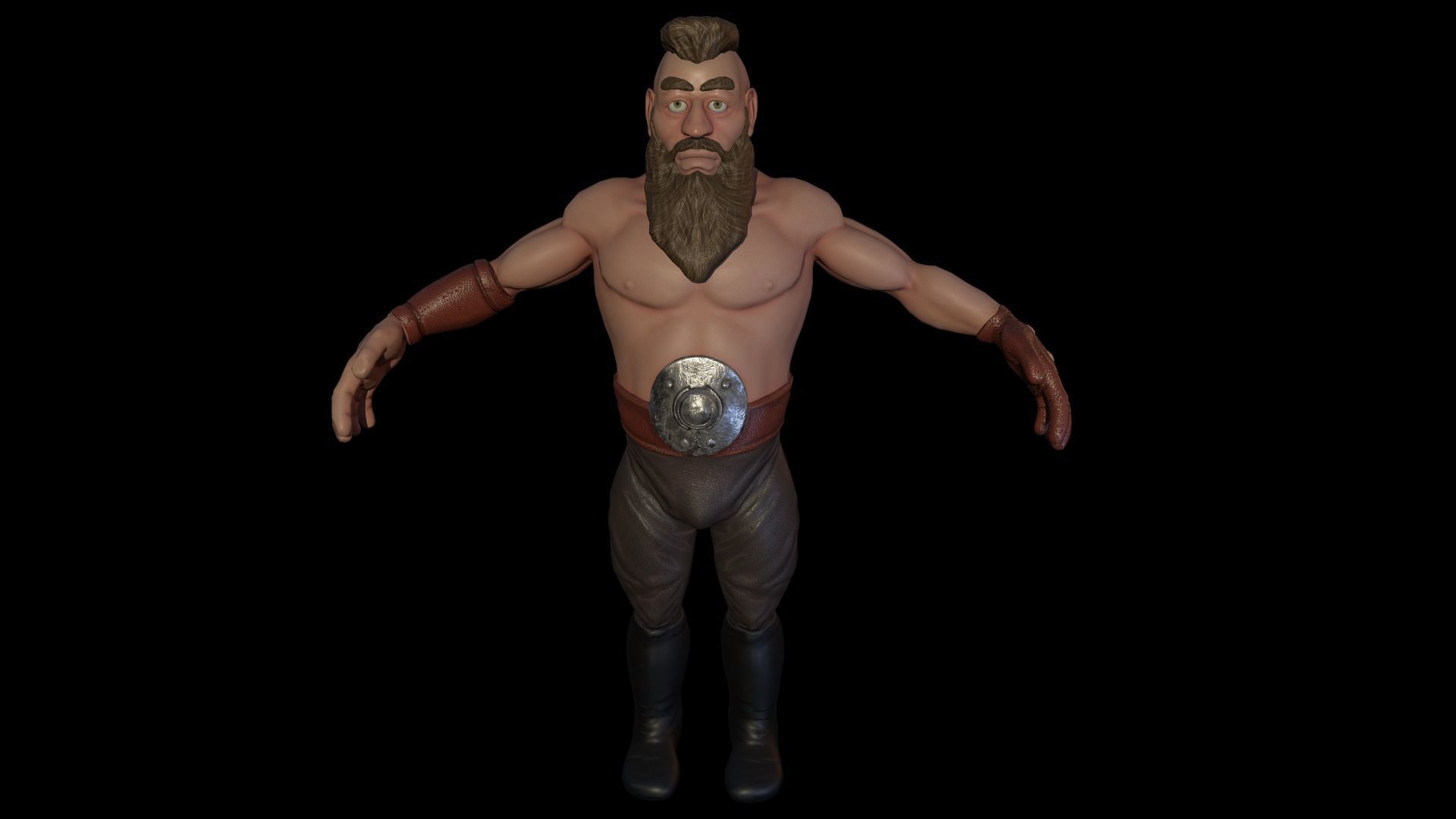 Dwarf Game Ready Low-poly 3D model Low-poly 3D model bearded man Low-poly 3D model_2