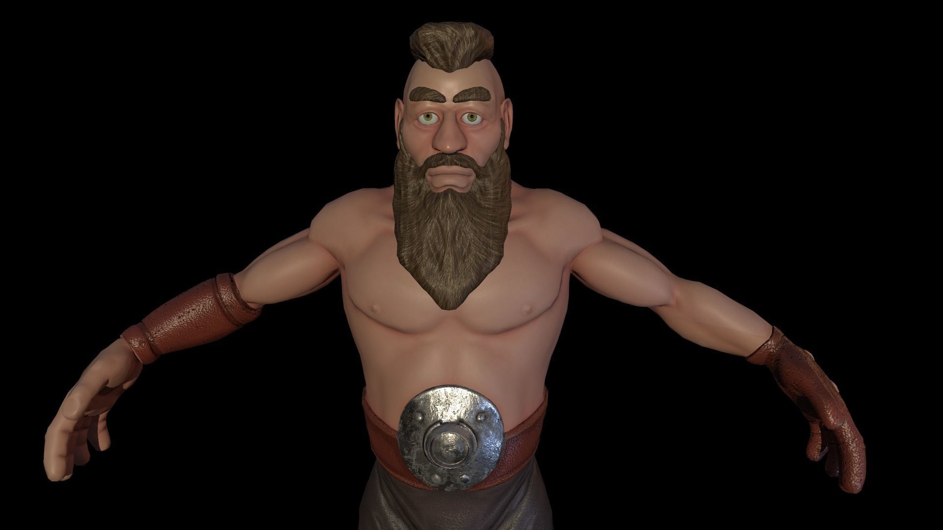 Dwarf Game Ready Low-poly 3D model Low-poly 3D model bearded man Low-poly 3D model_3