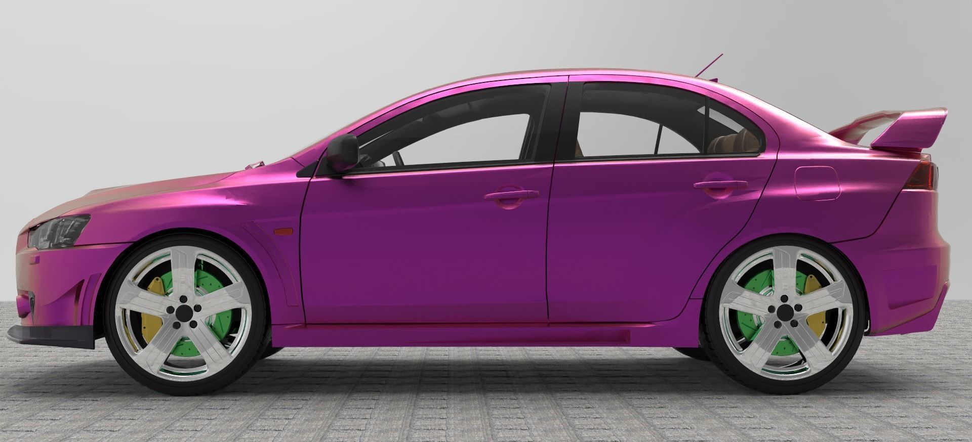 Mitsubishi Lancer Evolution Free low-poly 3D model_9