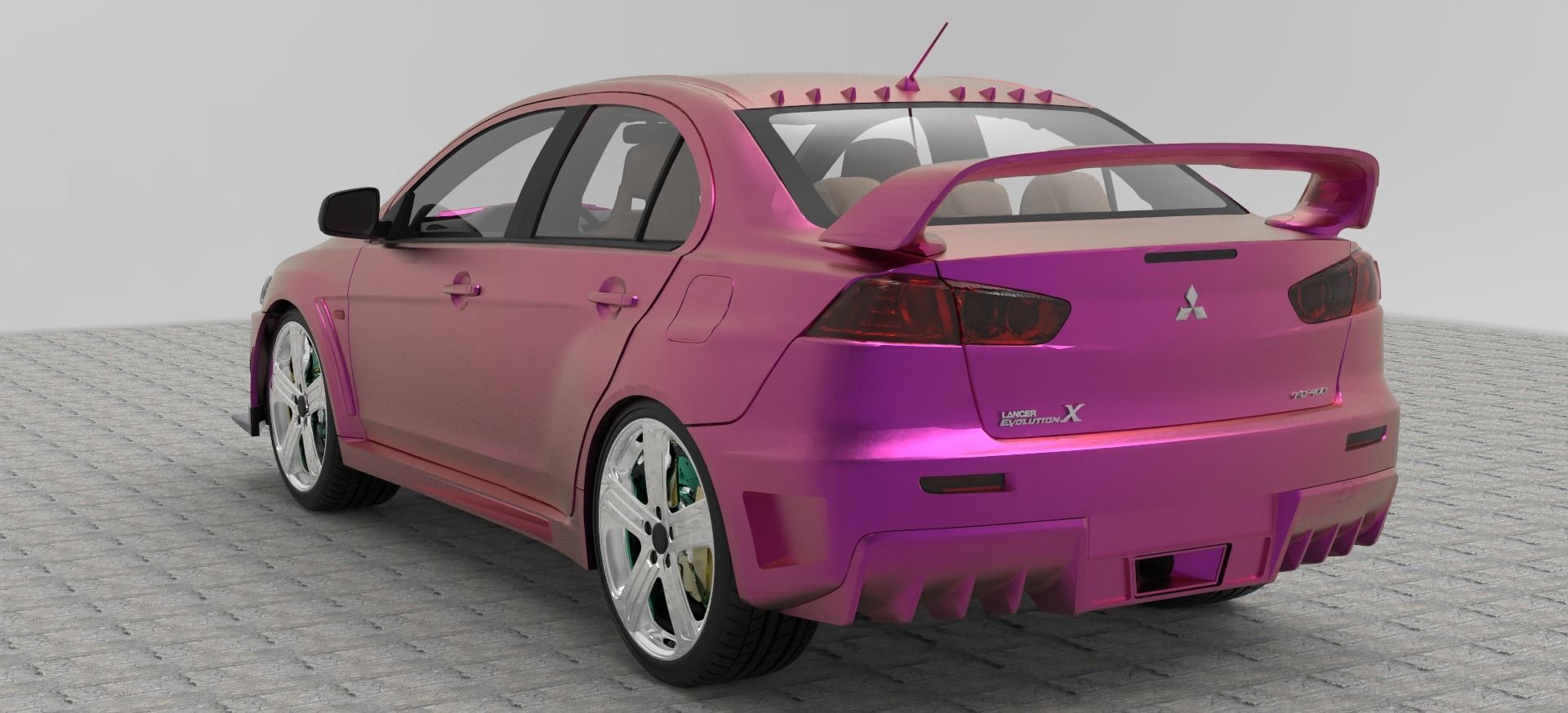 Mitsubishi Lancer Evolution Free low-poly 3D model_4