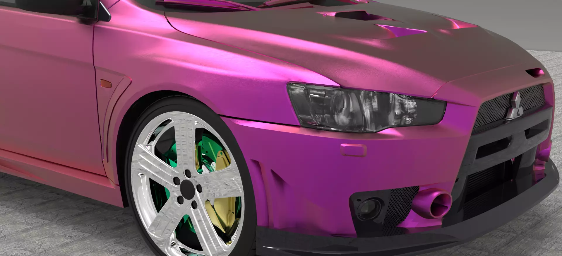 Mitsubishi Lancer Evolution Free low-poly 3D model_0