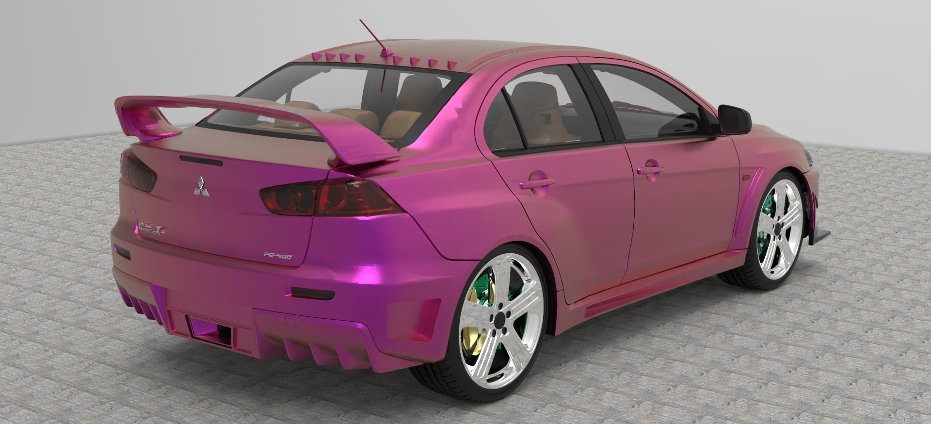 Mitsubishi Lancer Evolution Free low-poly 3D model_3