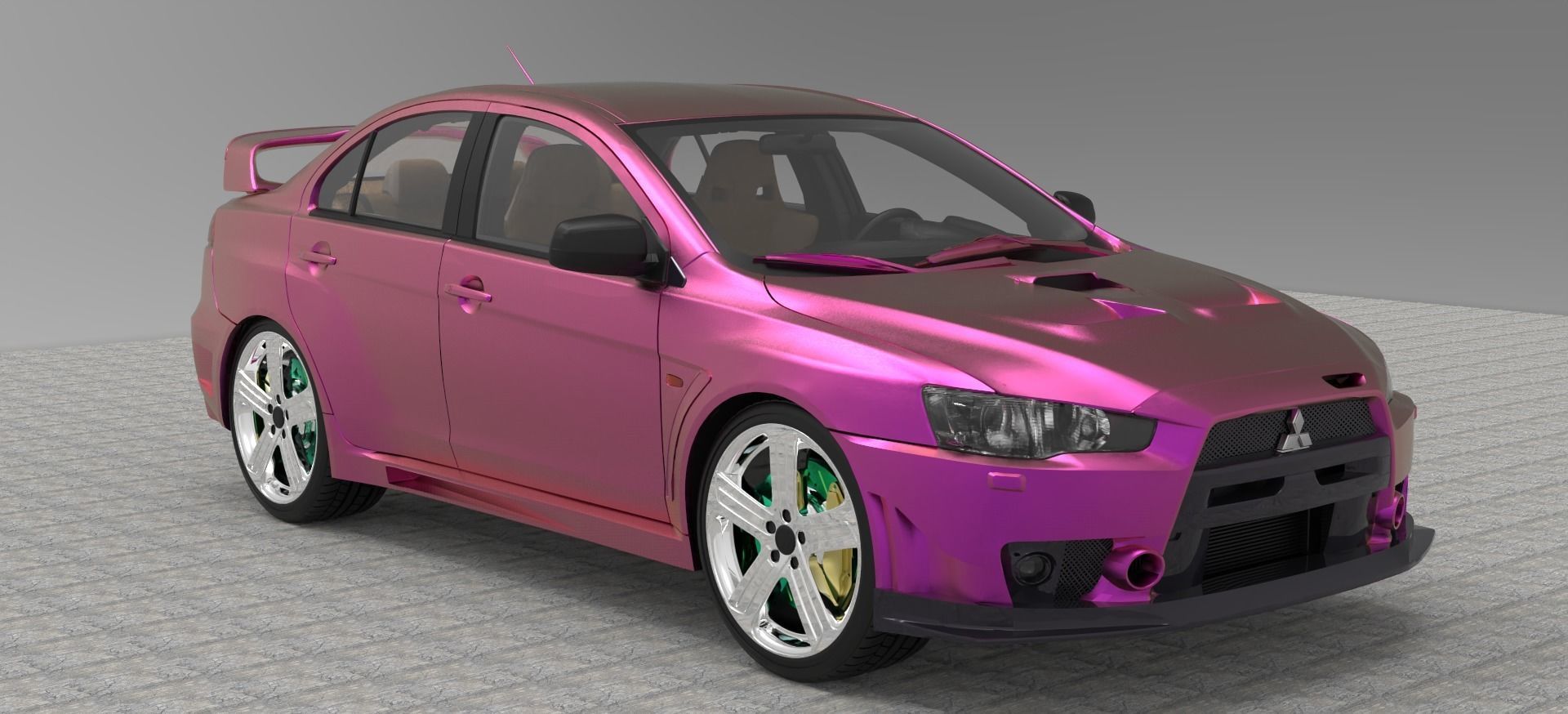 Mitsubishi Lancer Evolution Free low-poly 3D model_2