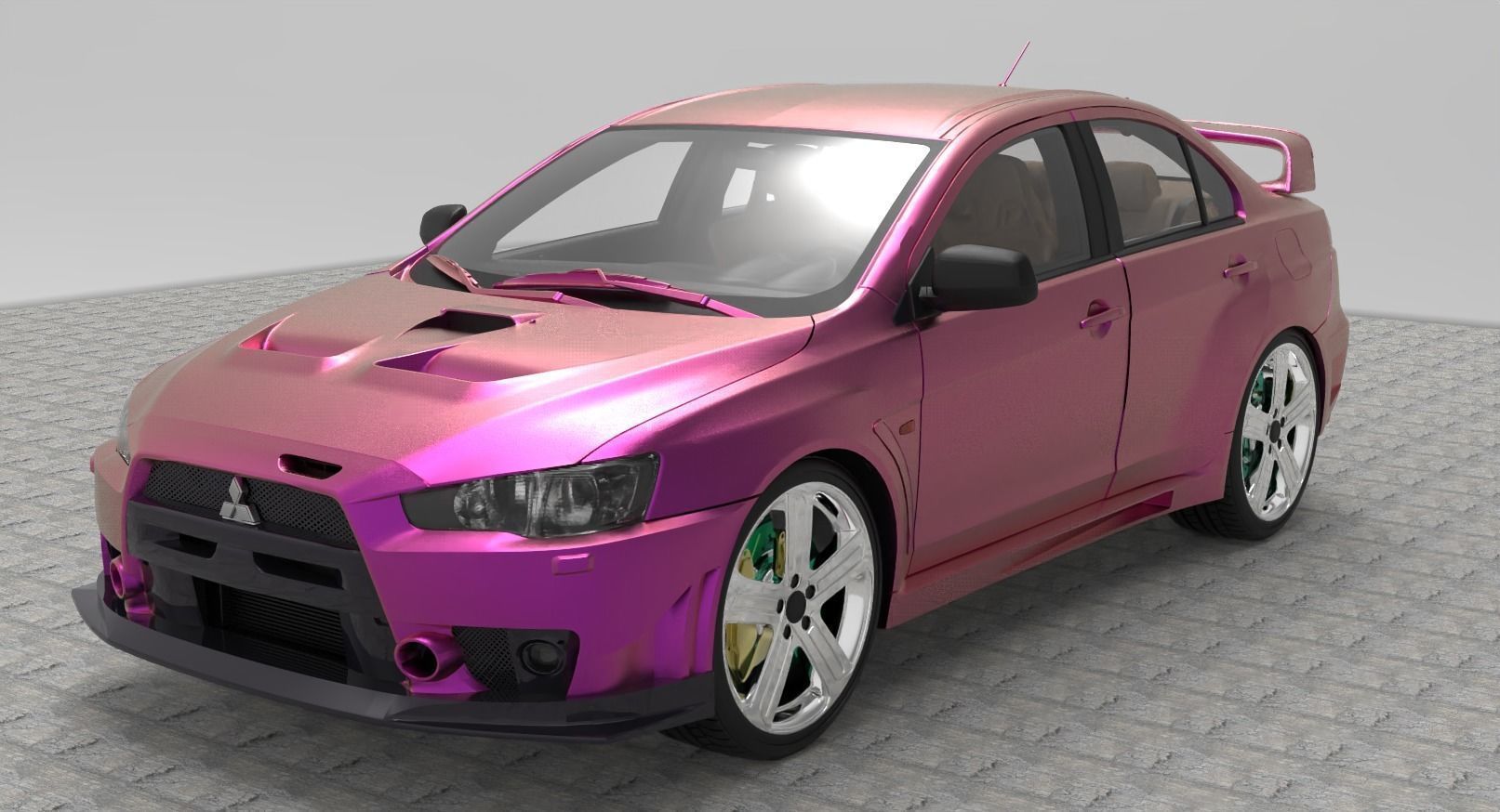 Mitsubishi Lancer Evolution Free low-poly 3D model_1