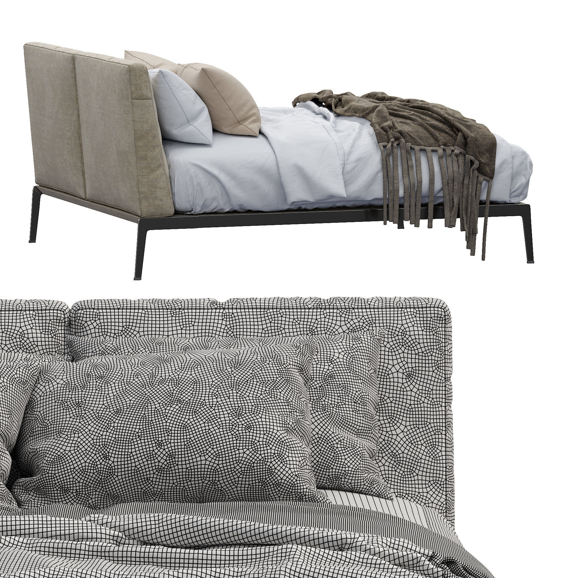 Lifesteel Bed By Flexform 3D model_4