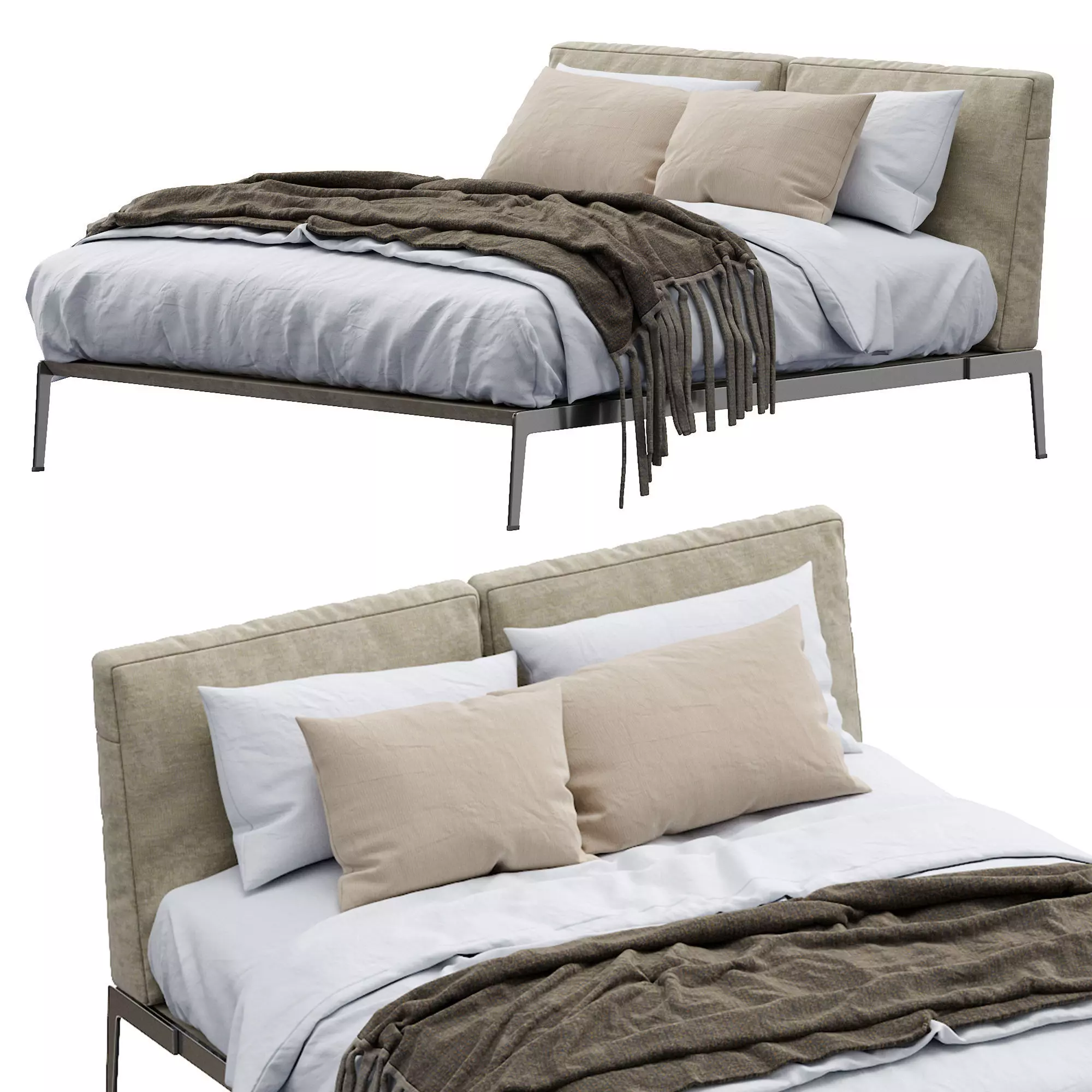 Lifesteel Bed By Flexform 3D model_0