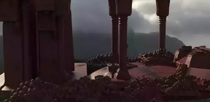 Hells ruins sculls 3D model