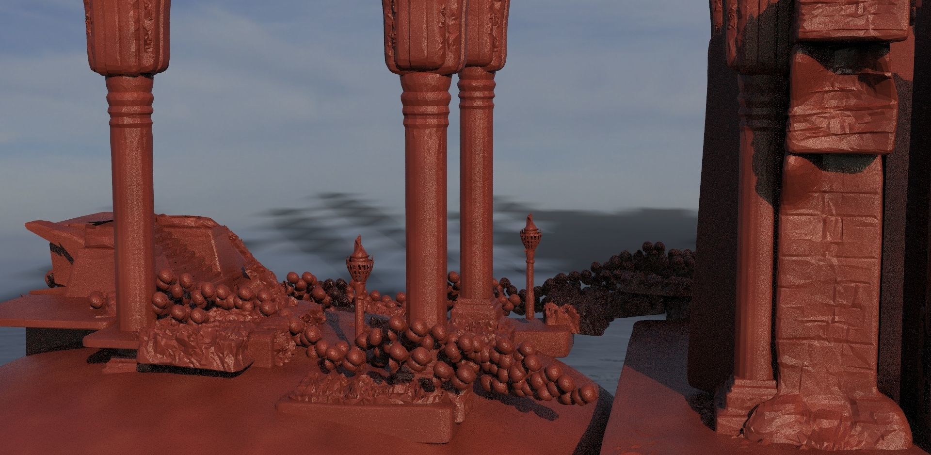 Hells ruins sculls 3D model_3