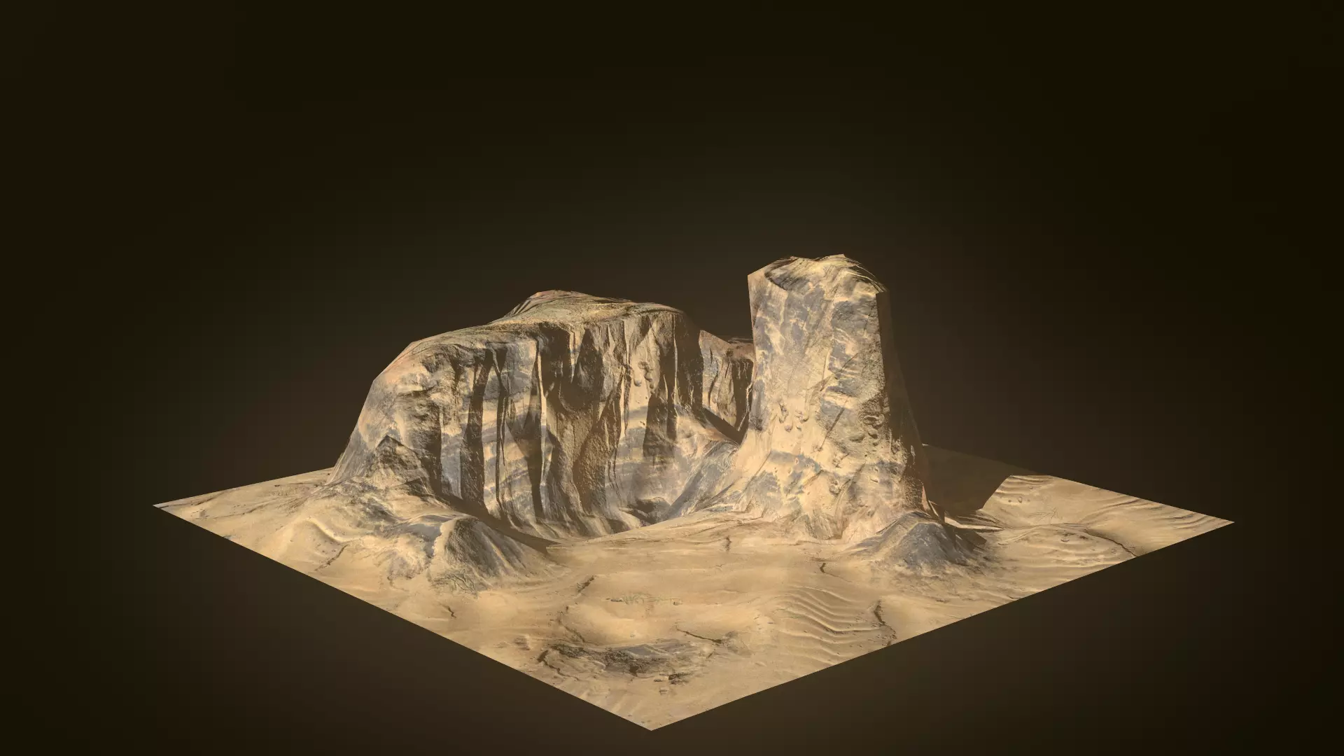 Terrain 03 Low-poly 3D model_0