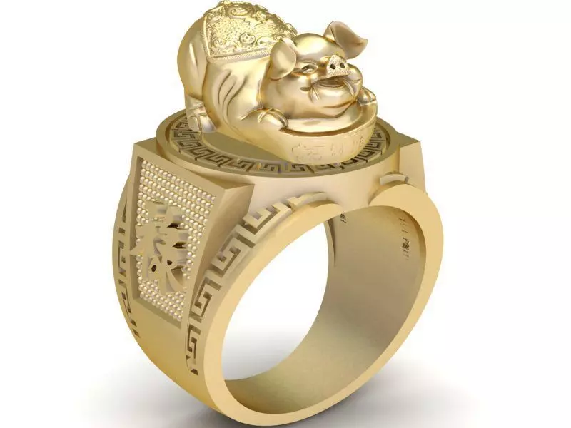 Lucky Buddha Ring for Men 3D Model 373 3D print model