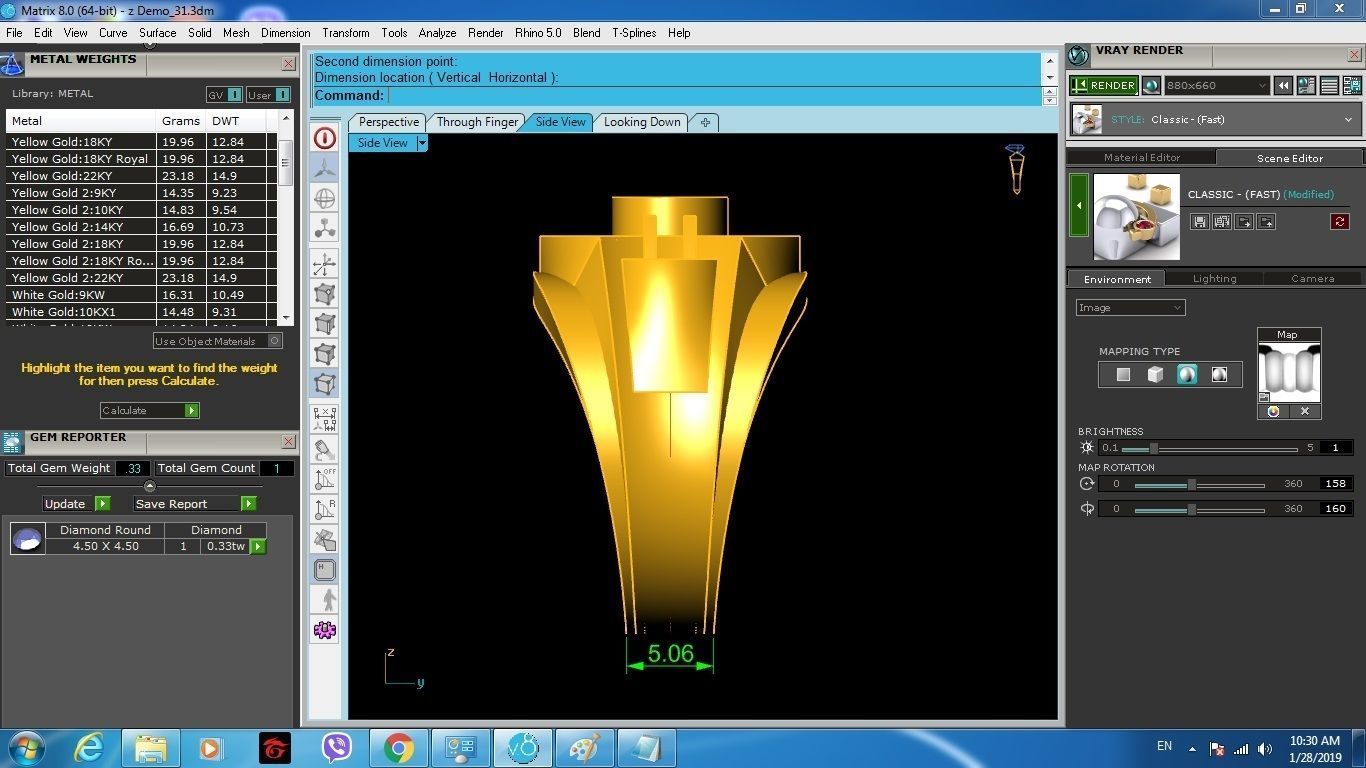 Geometric Men Ring With Stone 375 3D print model_6