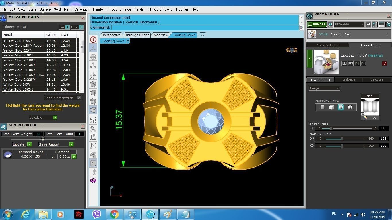 Geometric Men Ring With Stone 375 3D print model_5