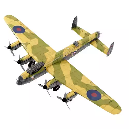 Avro Lancaster WW2 bomber Low-poly 3D model