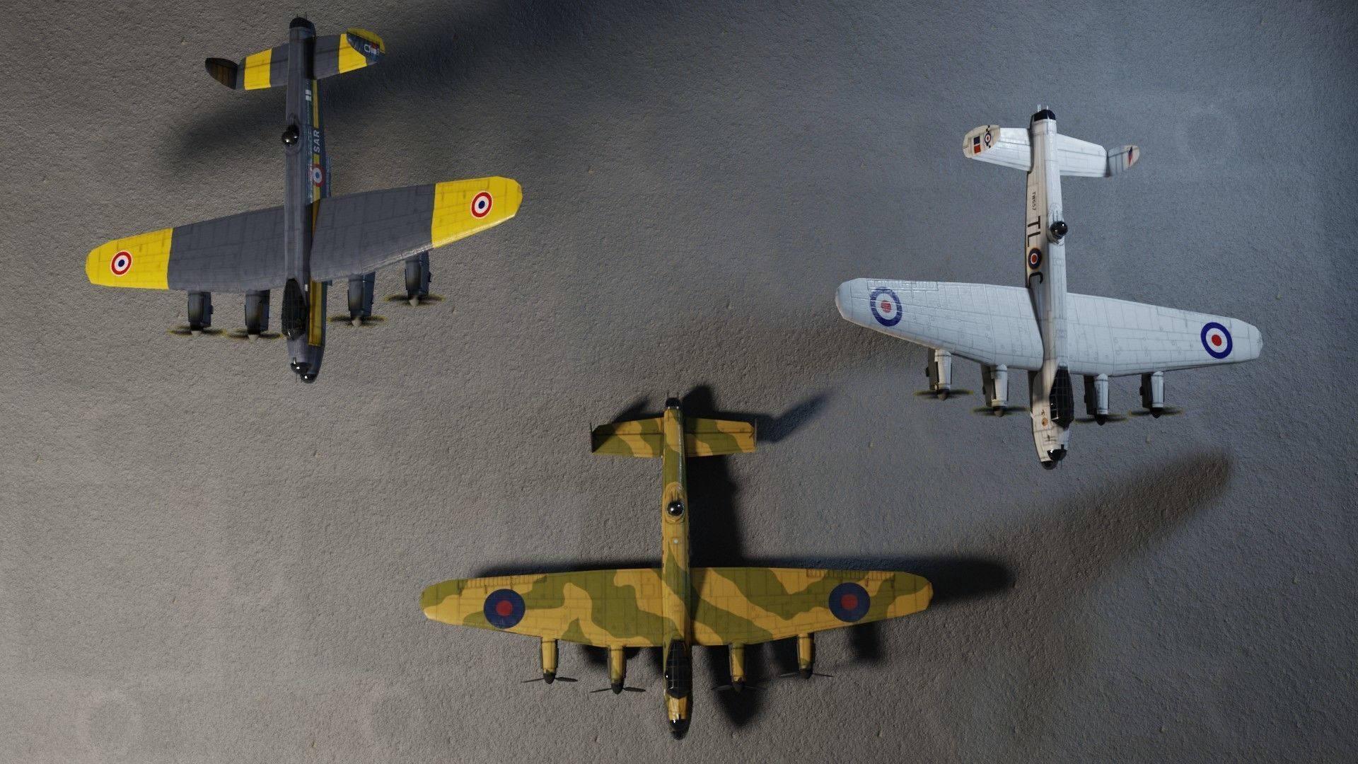 Avro Lancaster WW2 bomber Low-poly 3D model_6