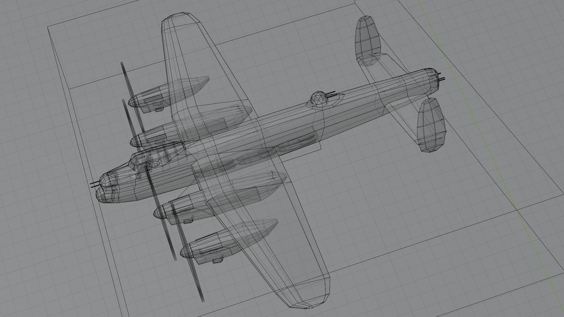 Avro Lancaster WW2 bomber Low-poly 3D model_17