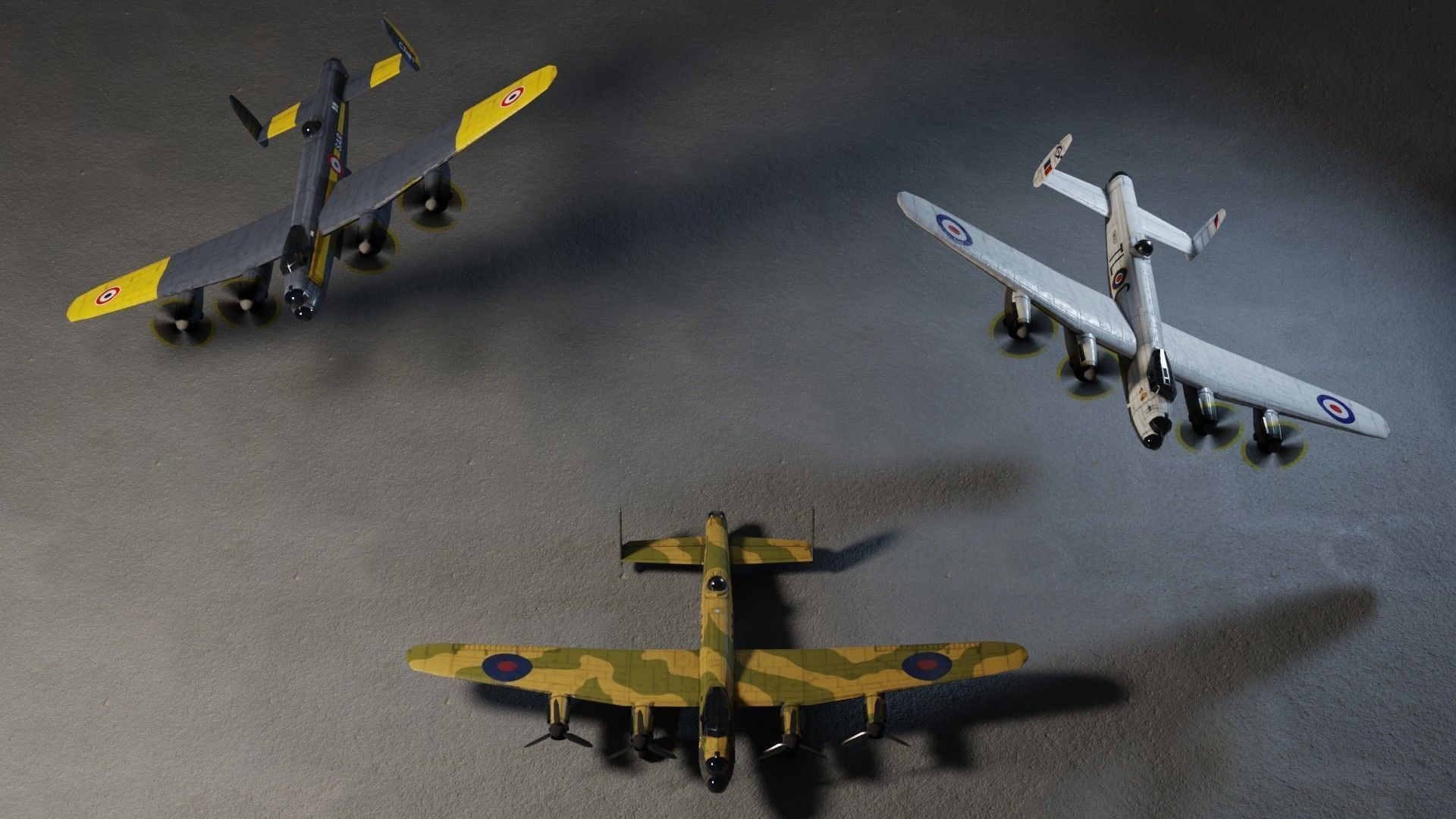 Avro Lancaster WW2 bomber Low-poly 3D model_1