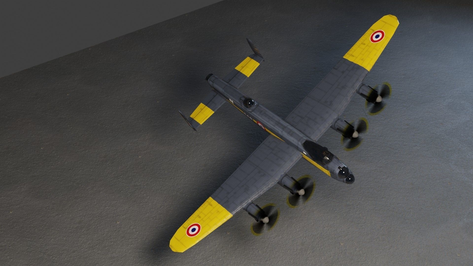 Avro Lancaster WW2 bomber Low-poly 3D model_13