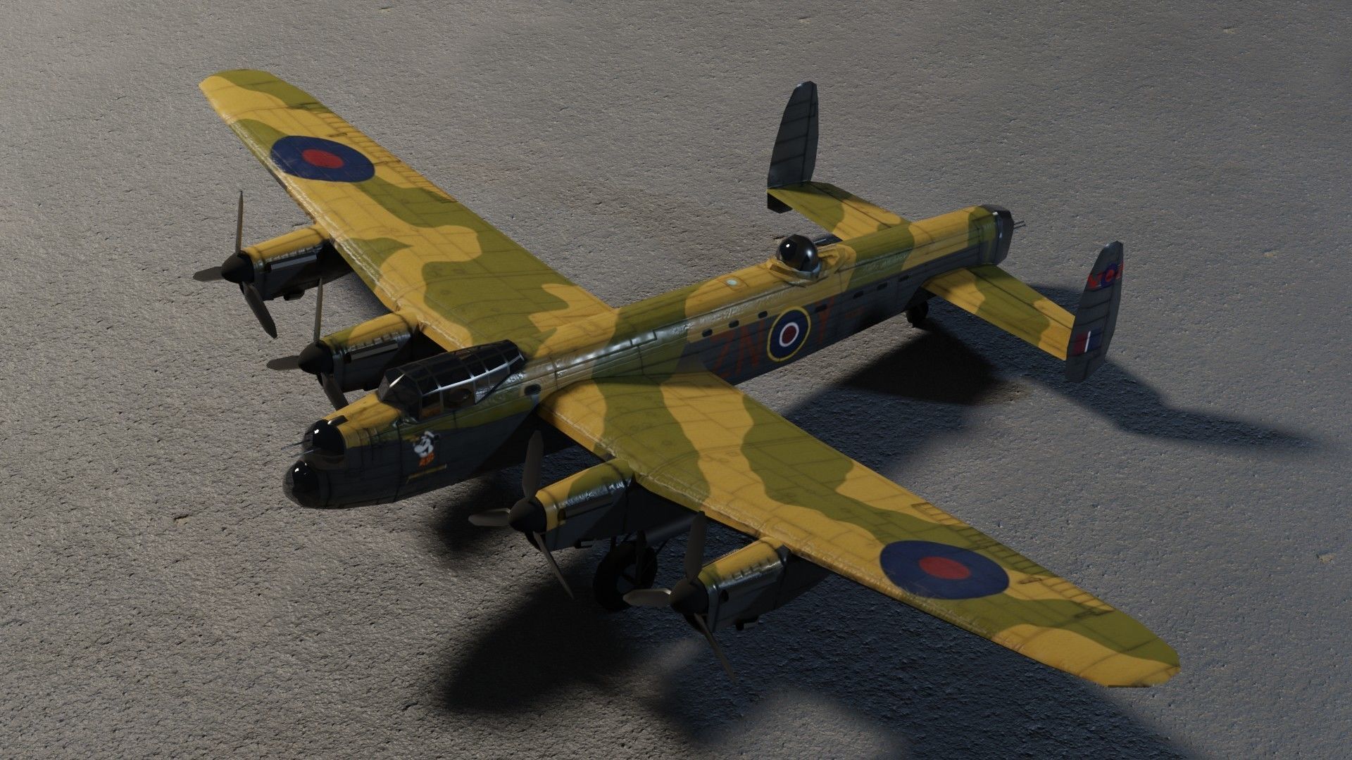 Avro Lancaster WW2 bomber Low-poly 3D model_7