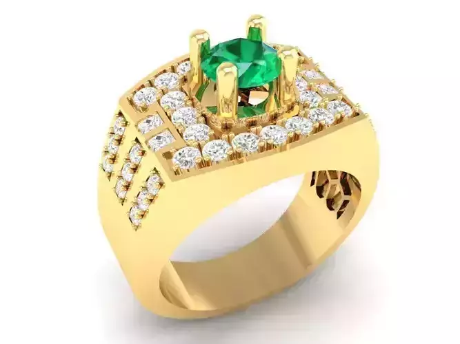 Luxury Square Halo Ring for Men  377