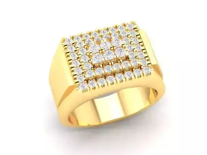 Luxury Square Pave Diamond Men Ring 381