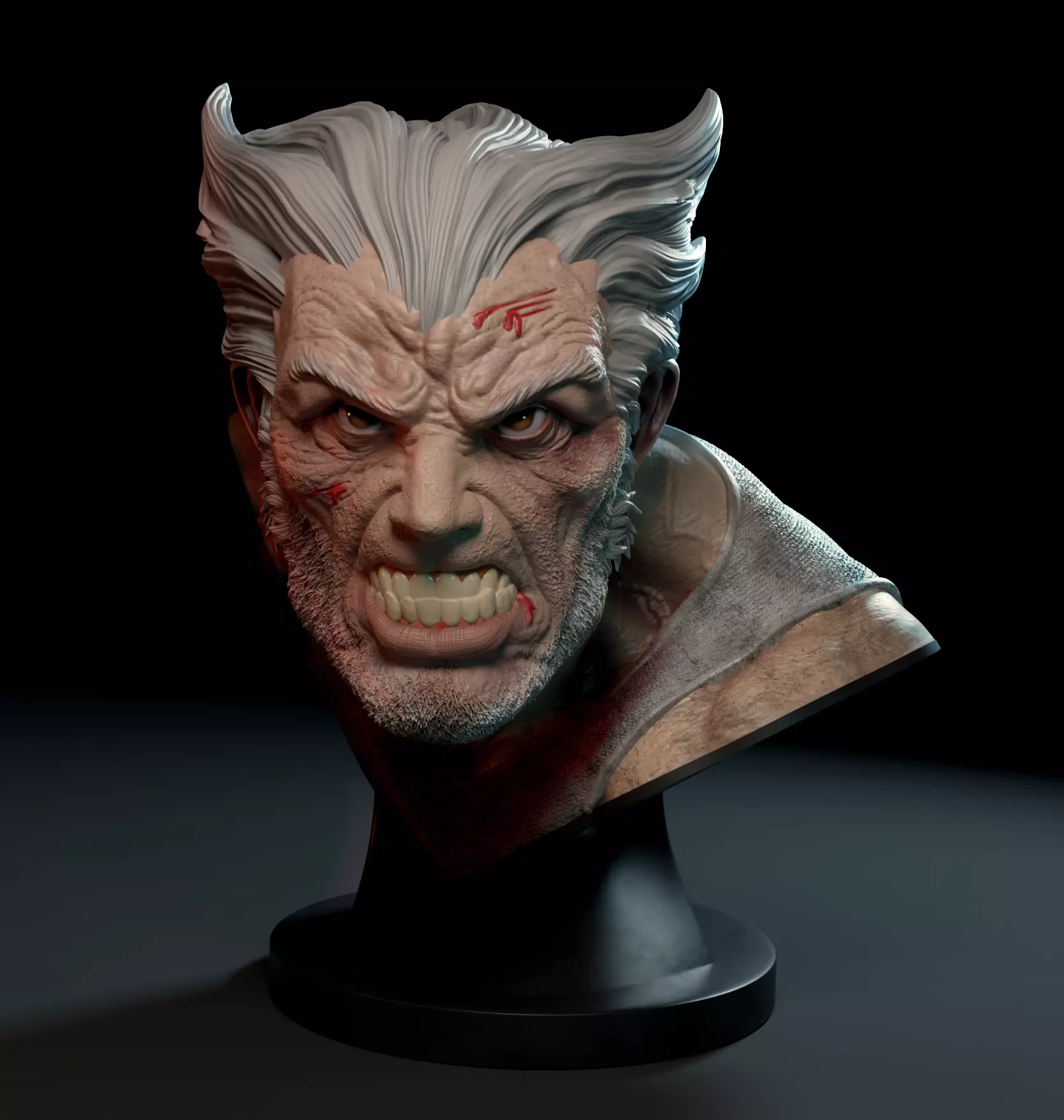 Old man logan Bust Free 3D print model