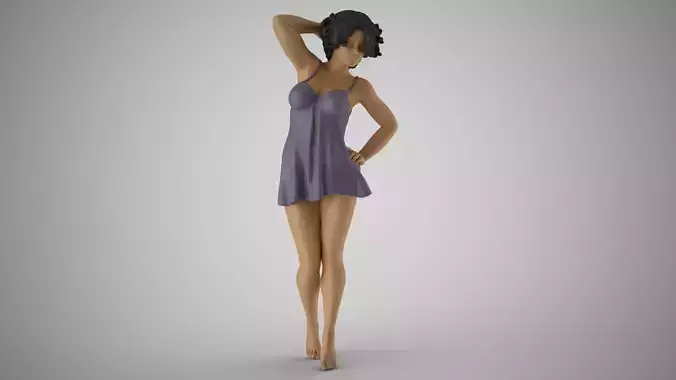 Girl Sleep Drowsiness 3D print model