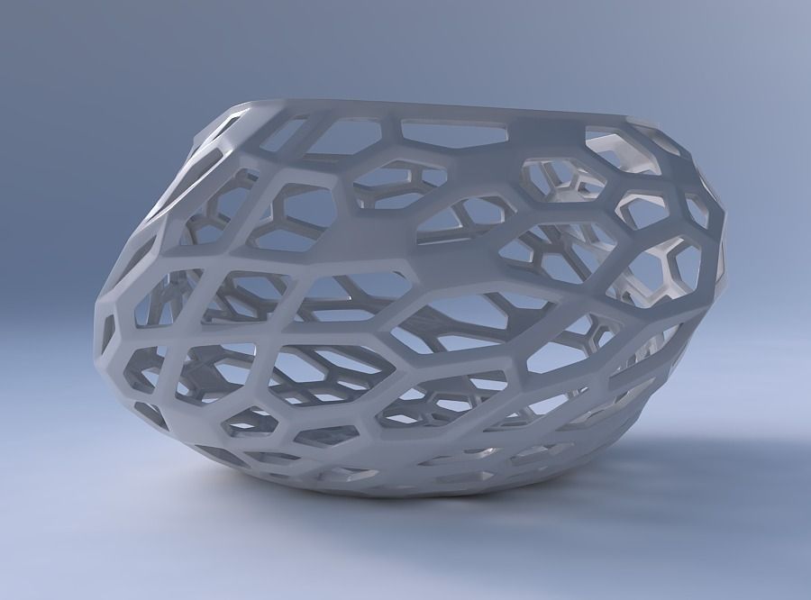 Bowl helix with faceted organic lattice 3D print model_4